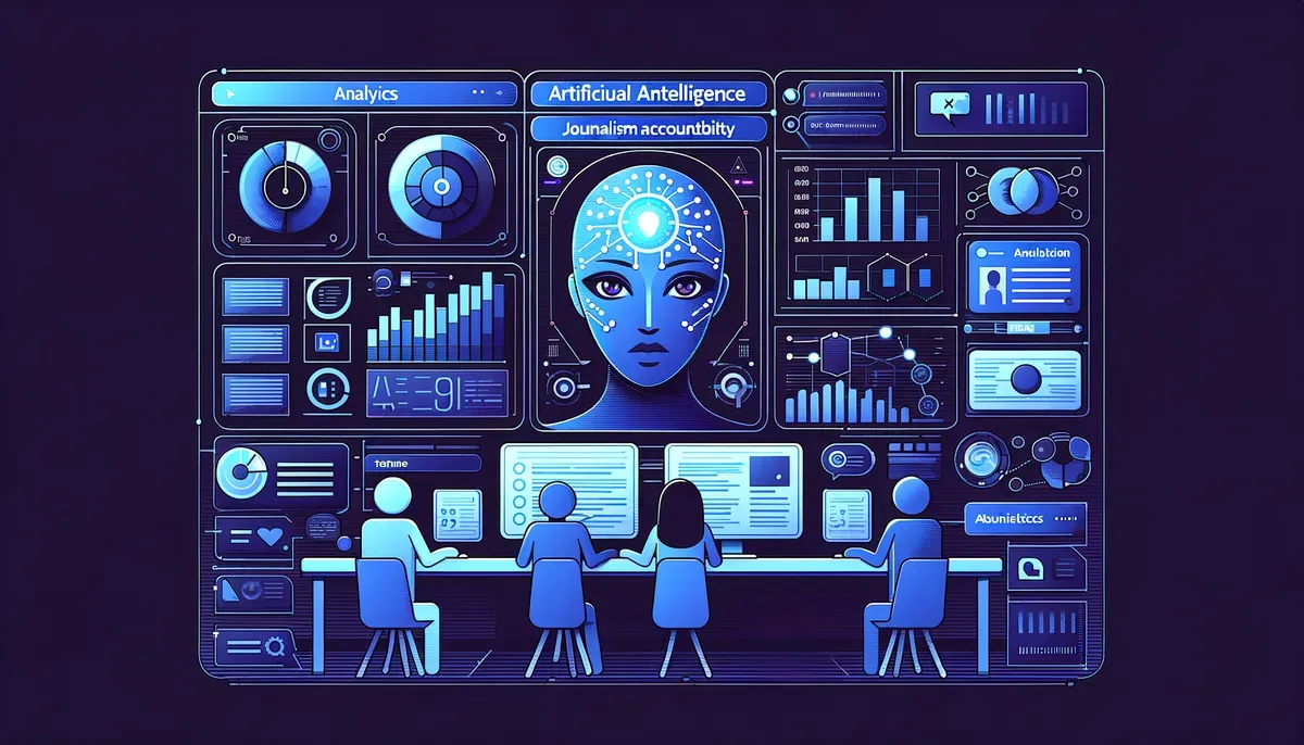 Dashboard interface showing AI in journalism accountability software features