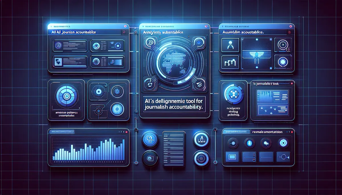 Dashboard interface showing AI in journalism accountability software features