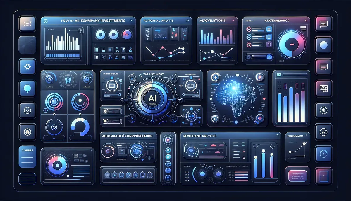 Dashboard interface showing AWS investment in AI companies software features