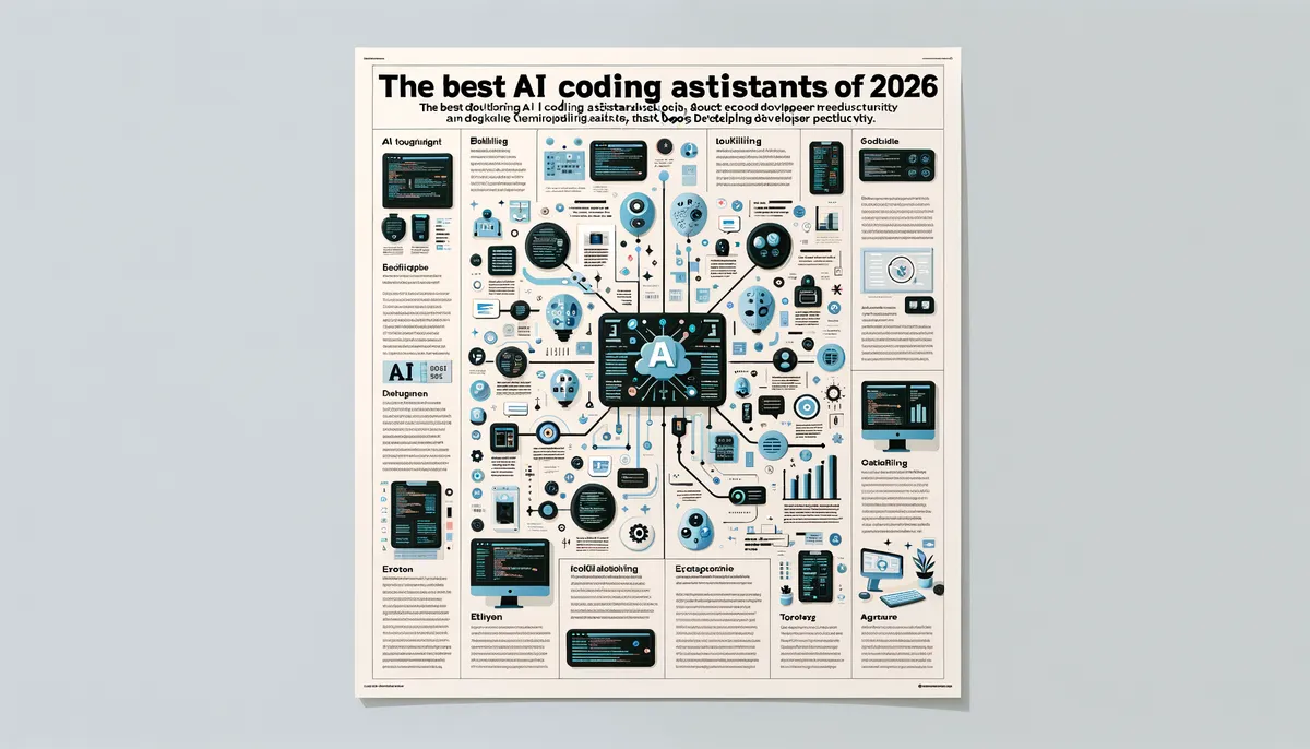 Technology infographic explaining Best AI coding assistants 2026
