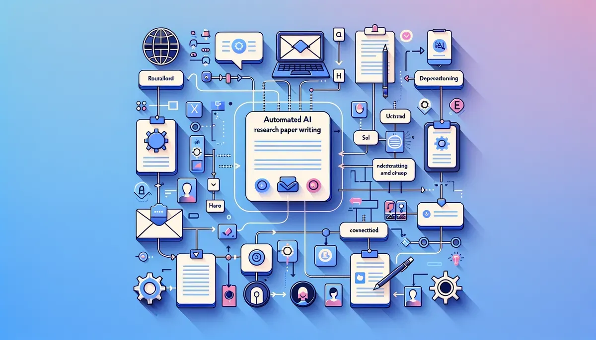 Diagram illustrating Automated AI Research Paper Writing workflow and process steps