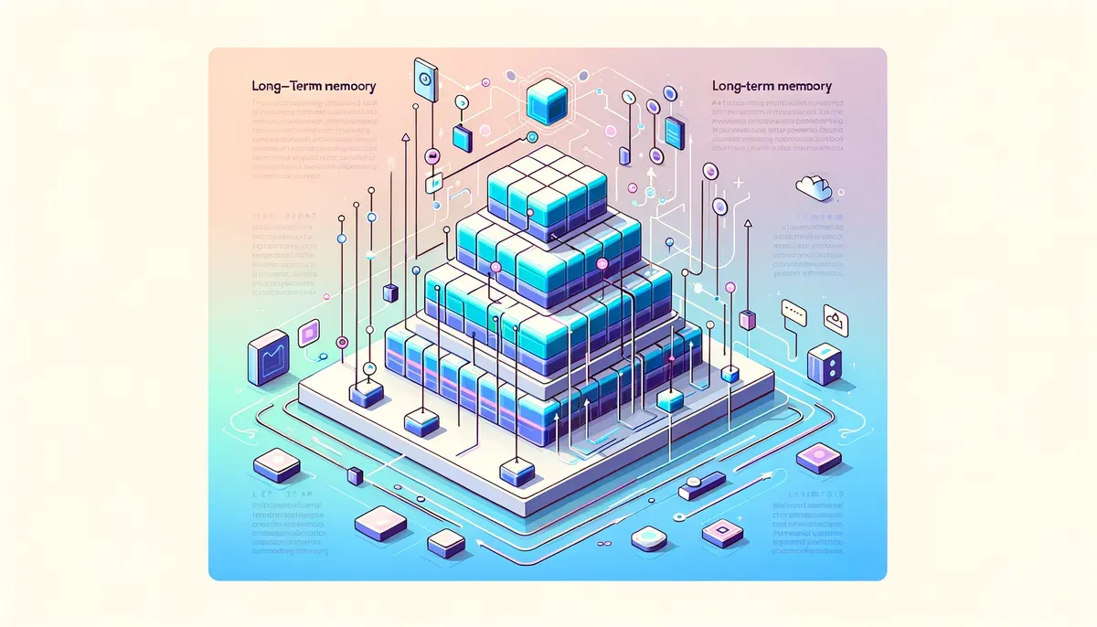 Diagram illustrating Building Long-Term Memory for AI Agents workflow and process steps