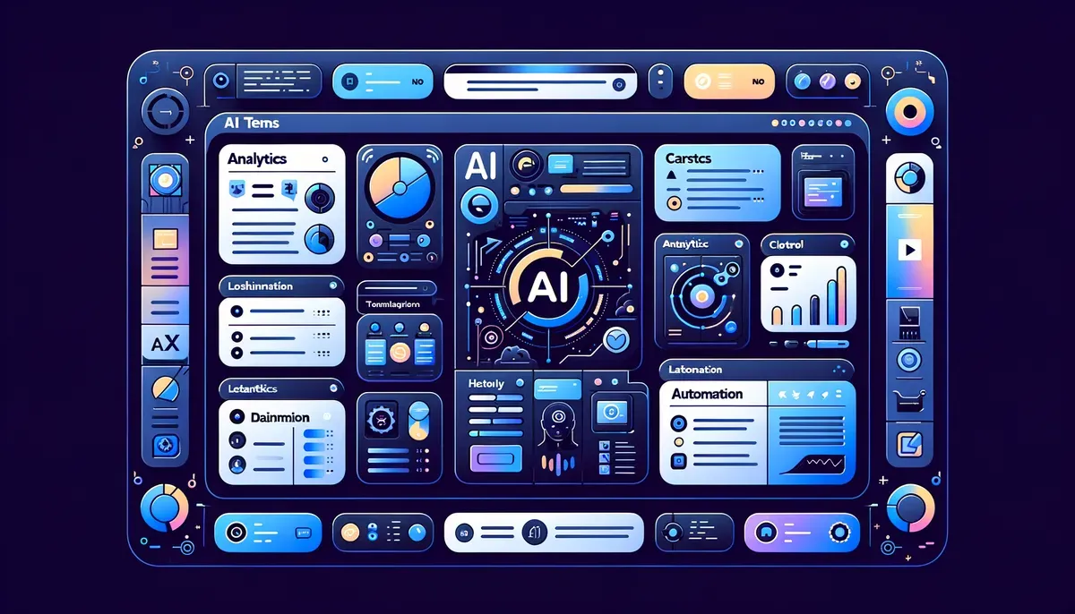 Dashboard interface showing Glossary of common AI terms software features