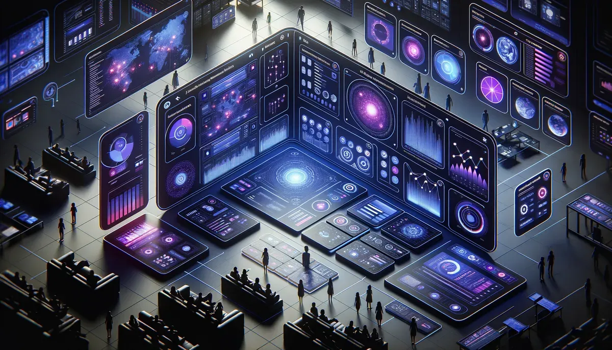 Dashboard interface showing AI technology shaping industries software features