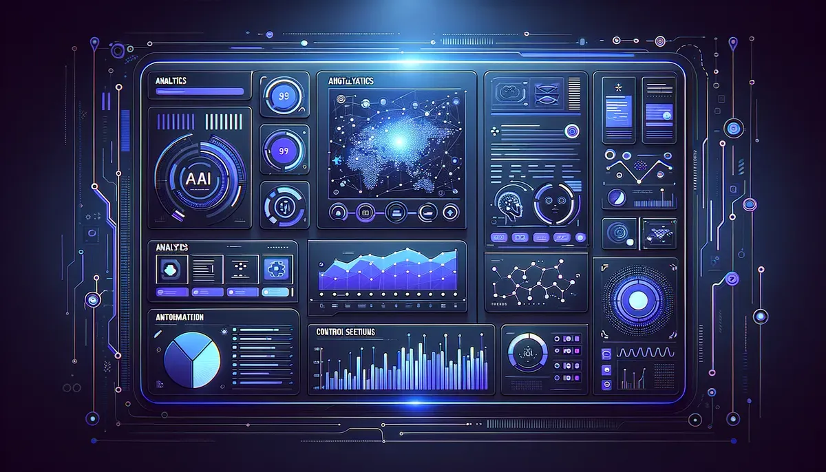 Dashboard interface showing AI technology shaping industries software features
