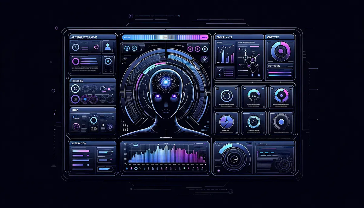 Dashboard interface showing AI technology shaping industries software features