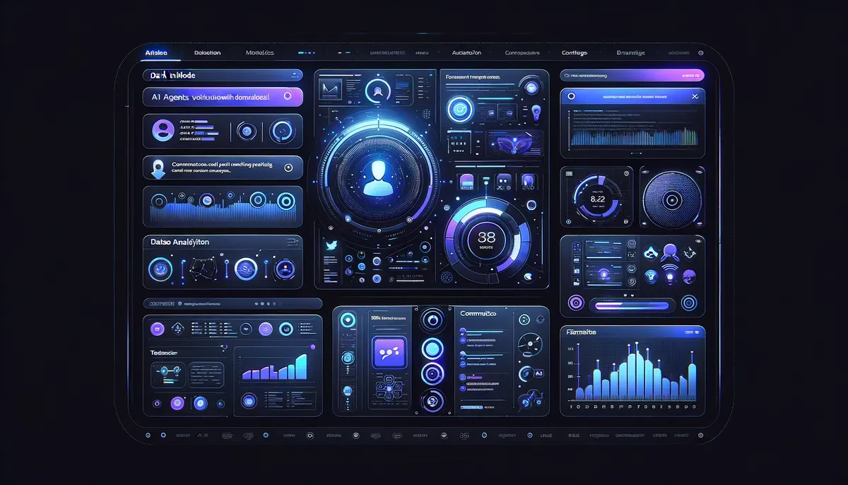 Dashboard interface showing AI agents via text messaging software features