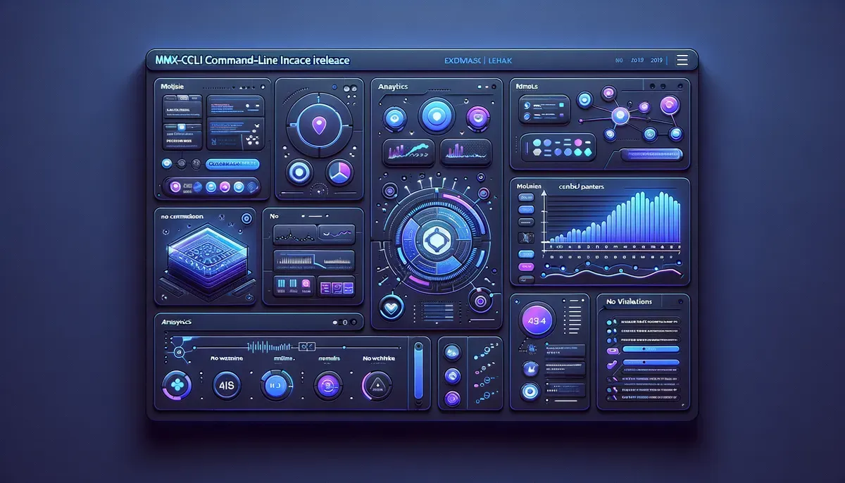Dashboard interface showing MiniMax MMX-CLI Command-Line Interface Release software features
