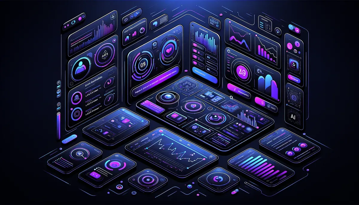 Dashboard interface showing Meta AI app App Store ranking software features