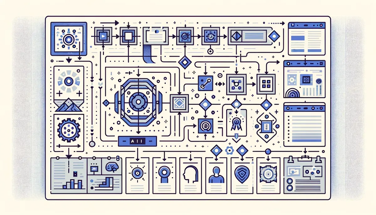 Diagram illustrating Microsoft developing new AI agent workflow and process steps