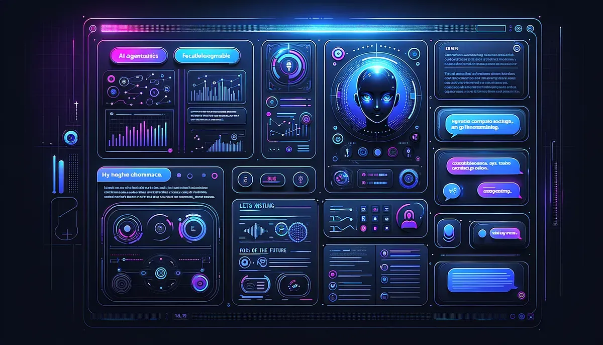 Dashboard interface showing AI agents via text messaging software features