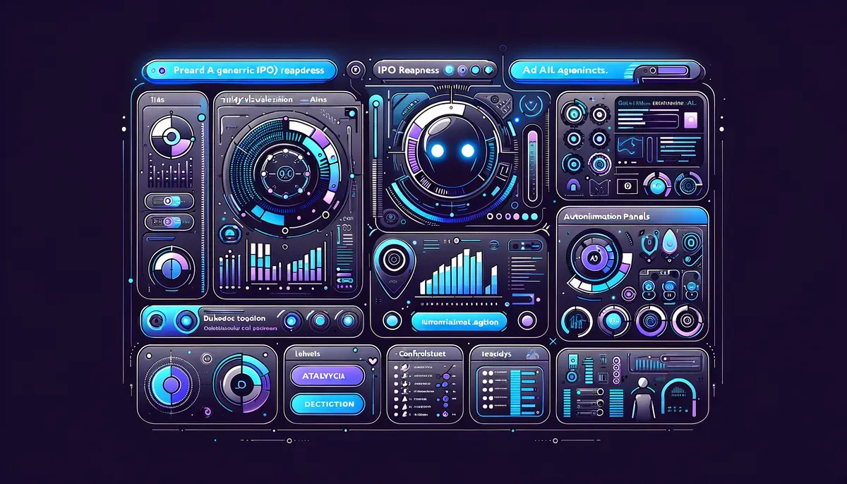 Dashboard interface showing Vercel IPO readiness and AI agents software features